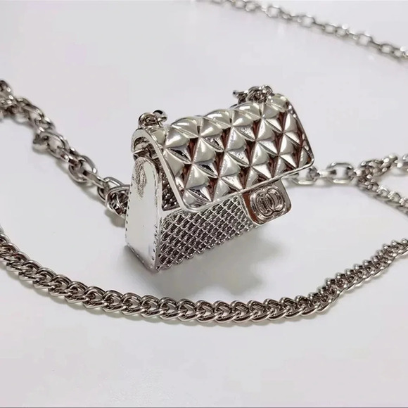 Anthropologie Mini Double Silver Chain Charm Belt/Bag main image 9
